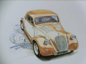 bowイラスト-063/ Fiat 500 Topolino / フィアット500トリポリーノ//検アバルト/abarth