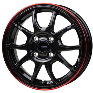 YOKOHAMA BluEarth-Es ES32 145/70R12 G.Speed P-06 ブラック+レッドクリア 12インチ 3.5B+42 4H-100 4本セット