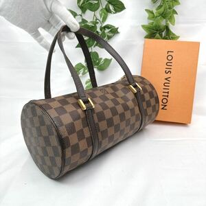 y599 1円 LOUIS VUITTON ルイヴィトン ダミエ　エベヌ パピヨン26 ハンドバッグ N51304 シリアルSP0093