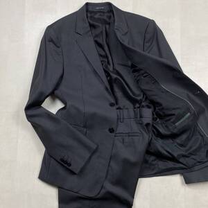 ☆極美品 L相当☆EMPORIO ARMANI エンポリオアルマーニ DAVID LINE セットアップ メンズ ビジネス スーツ 48サイズ チャコールグレー