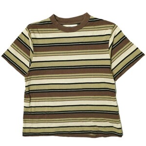 BEAMS BOY ビームスボーイ 21SS マルチボーダークルーネックショートスリーブTシャツ 13-04-0868-454 ONE SIZE ブラウン トップス g14532