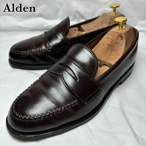 【名作】Alden 986 ペニーローファー ハーフサドル コードバン