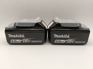 美品 純正 動作品 2個 マキタ Makita リチウムイオン バッテリー BL1860B 6.0Ah 18v BL1860 雪マーク 雪印 83 インパクトドライバー