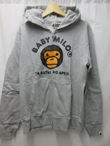 □1000円～未使用　　ア ベイシング エイプ　APE BABY MILO ジップアップパーカー　サイズXL