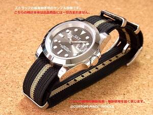 NEW 最新色！BLACK & GOLDEN STRIPE／@NEW TOUGH RIBBED FABRIC STRAP 20MM