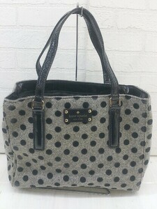 ◇ KATE SPADE NEW YORK ケイトスペード ニューヨーク ドット 水玉 ハンド トート バッグ グレー ブラック レディース P