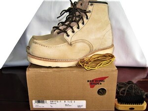 ★中古品 2009年 USA製 REDWING レッドウィング 8173 US8.5 E 26.5cm 6インチ クラシックモック ラフアウトレザー アイリッシュセッター★