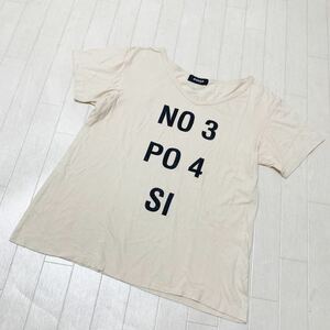 3919☆ zucca ズッカ トップス 半袖Tシャツ 半袖カットソー カジュアル レディース M ベージュ 文字