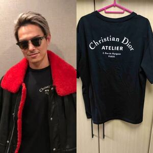 正規 19SS DIOR Dior Homme ディオールオム クリスヴァンアッシュ ATELIER アトリエ Tシャツ カットソー 黒 M 863J621I0533