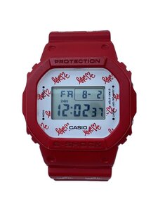 CASIO◆自動巻腕時計/デジタル/ラバー/ホワイト/レッド/DW-5600LH