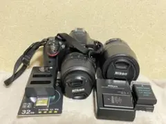 Nikon d5200 デジタル一眼レフカメラ 32GBメモリー付き