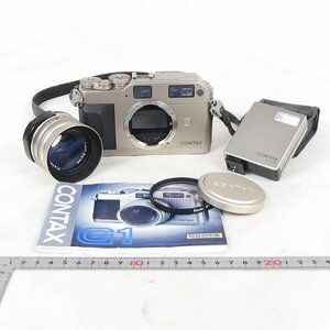 コンタックス CONTAX フィルムカメラ G1 レンジファインダー レンズ Carl Zeiss Planar 2/35 T* フラッシュ TLA140 中古■ZC021s■