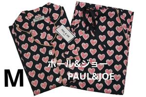 即決★ポール＆ジョーPAUL&JOE　春夏物ハート柄サテンパジャマ（M)　ブラック　新品