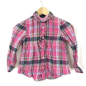 RALPH LAUREN★長袖シャツ【kids size-3T/ピンク/pink/チェック】Tops/Shirts◆BH6