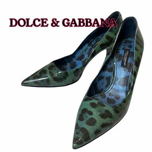 DOLCE & GABBANA ドルチェ＆ガッバーナ パンプス レオパード エナメル 36 1/2 