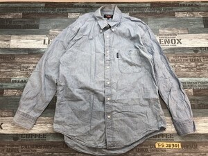 BLUE POOL ROAD HOMME パーソンズ メンズ 綿 ボタンダウン 長袖シャツ 大きいサイズ LL 薄い青