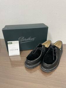 5871【中古・美品】PARABOOT パラブーツ ミカエルラパン 130473 サイズ3（約22.5ｃｍ）ブランド レザー ブラック ファー 箱付き レディース