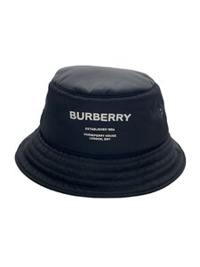 BURBERRY◆ホースフェリープリント バケットハット/Mサイズ/ナイロン/ブラック/レディース/8044081