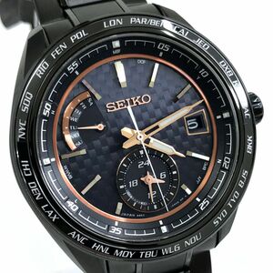 新品 SEIKO セイコー BRIGHTZ ブライツ フライト エキスパート 腕時計 SAGA263 電波ソーラー デュアルタイム チタン カレンダー ブラック