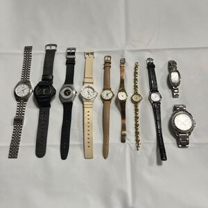 電池交換済 全て稼働品 【豪華10点】COACH SEIKO swatch CITIZEN CASIO Baby-G ORIENT jupiter BUREN Anjel Heart 腕時計