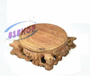 「81SHOP」 木彫り 置物 仏像台 高級 天然 木 ミニ 台座 和室 盆栽 花台 室内 飾り台 EF021