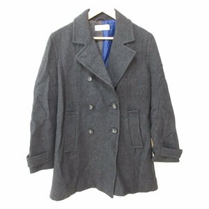 美品 Paul by Paul Smith ポールバイポールスミス ダブルブレスト ロング丈 Pコート ピーコート 大きいサイズ 42 ダークグレー ◆