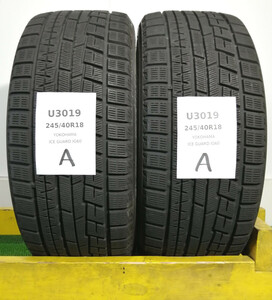 245/40R18 93Q Yokohama iceGUARD iG60 中古 スタッドレスタイヤ 2本セット ※本州送料無料 245/40/18 ヨコハマ U3019.A