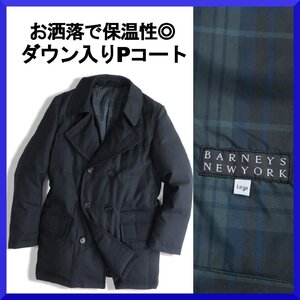 価格8,5万新品本物バーニーズ ニューヨークBARNEYS NY【機能性とデザイン性の両立】暖か◎ダウン入!!ウールPコートジャケット/秋冬/メンズL