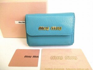 【未使用保管品】 ミュウミュウ miumiu マドラス レザー コンパクトウォレット 3つ折り 財布