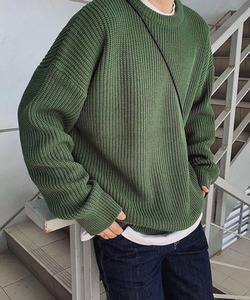 「NOWLE」 長袖ニット MEDIUM カーキ メンズ