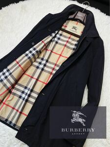 B15 【完全!!デカロゴノバチェック】ジップアップ定価18万●BURBERRY LONDON● フィールドジャケット バーバリーコート メンズ 大きめL