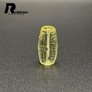 絶賛 EU製 定価5万円★ROBEAN・チベット天珠・シトリンファントム★パワーストーン アクセサリー 天然石 金運 約30.3*15.7mm 1001G1465