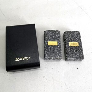 ジャンク扱い ZIPPO ジッポ ライター 御影石 花崗岩 2本セット 着火未確認[328388