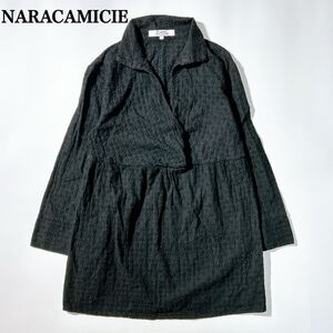 NARACAMICIE ナラカミーチェ ROSA 刺繍 チュニック カットソー 1 ブラック レディース C12528-61