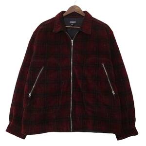 90年代 USA製 patagonia パタゴニア ULTRA PLUSH OVER SHIRTS チェック レッド (メンズ L) 中古 古着 A0864