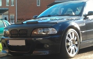 即納BMW3シリーズE46前期クーペ カブリオレM3ノーズブラ ボンネットカバー フロント トリム プロテクター フェイクレザー黒ブラック エアロ