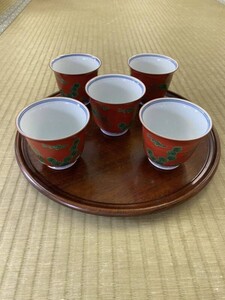 戸0729 湯呑 煎茶道具 茶碗 陶器 茶道具 湯呑み 染付 橘吉 京焼　セット