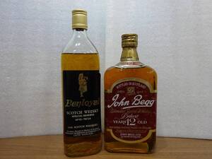 古酒 未開栓 2本 希少 Jhon Begg/ジョン ベッグ12年 750ml/ベン ロイヤル デラックス 760ml 43% スコッチ ウィスキー