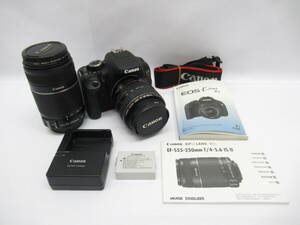 ★☆キャノン Canon EOS Kiss X5 レンズ 2点 付 EF-S55-250mm 28-105mm デジタルカメラ 中古 通電OK 現状品 ☆★