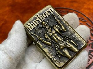 1円 ZIPPO ライター マルボロ Marlboroジッポ Zippoオイルライター真鍮製 中古品 喫煙グッズ ジッポー 火花確認済R658003