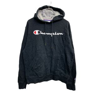 Champion プリントスウェットパーカー Mサイズ チャンピオン ロゴ ブラック 古着卸 アメリカ仕入 t2410-3281