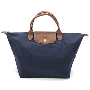 LONGCHAMP ロンシャン トップハンドル バッグ ネイビー 紺 ナイロン レザー ショルダーバッグ トートバッグ