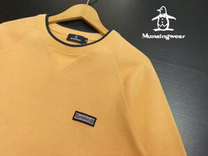 ■Munsingwear■スウェットシャツ マスタード色 LAサイズ 刺繍バックプリント トレーナー マンシングウェア