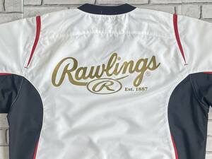 ＵＳＥＤ　ローリングス　Rawlings　半袖ウインドブレーカー　Ｖジャン　サイズＬ　RKE142