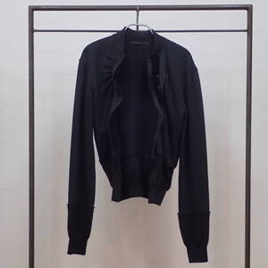 ■ Haider Ackermann ■ ハイダーアッカーマン ドレープ スウェット ブルゾン ジャケット 黒 サイズ XS