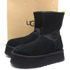 極美品 UGG CLASSIC DIPPER ブーツ 厚底 25cm 黒