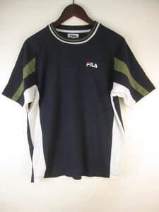 フィラ FILA Tシャツ 半袖 ロゴ M ネイビー メンズ E562