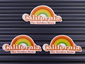 ◆送料\110◆【California・ゴールデンステート】※《レーシングステッカー／３枚セット》　(品番ms116)　アメリカン雑貨　ガレージ