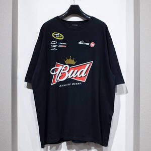 【大きいサイズ】3XL / NASCAR CHASE Budweiser ナスカー バドワイザー プリント RCR レーシング Tシャツ 半袖 オーバーサイズ ビッグ 黒