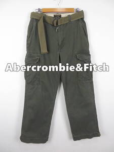 Y2K アバクロンビー&フィッチ ★ カーゴパンツ W32 ★ Abercrombie&Fitch 6Pパンツ アバクロ ミリタリー ベルト付き 00s 